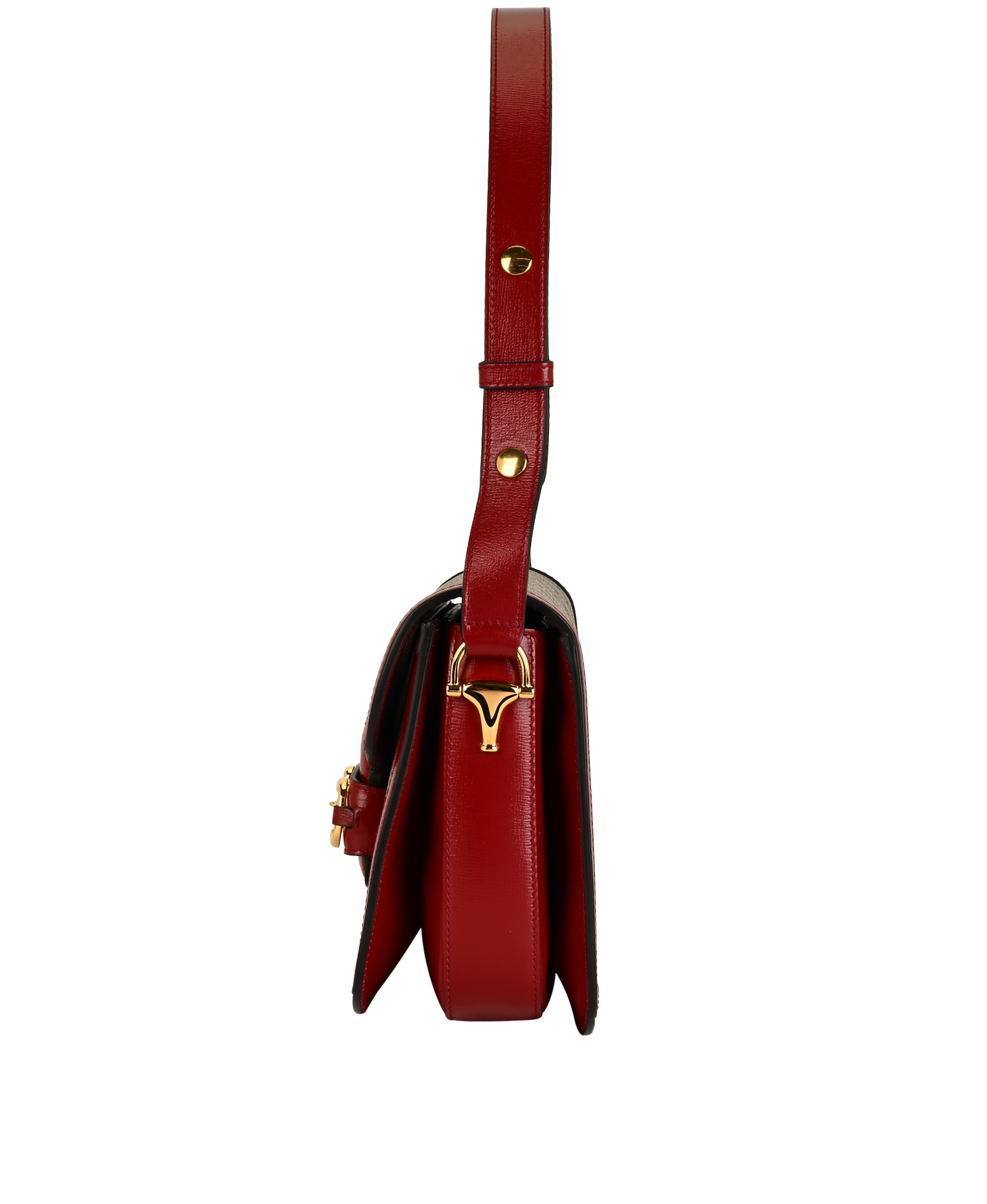 Medium Horsebit 1955, &pound;1,200, Handbags, Beige/Red, Canvas/Leather, Bottom view